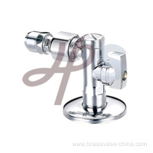 Brass angle type valve with plated chrome